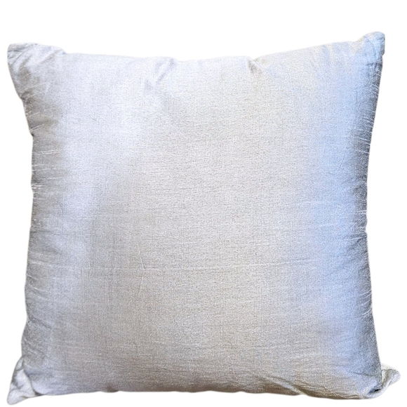 Silky Snowflake Throw Pillow Silver Gold Beaded 16"x16" Made In India Holiday - Picture 2 of 11